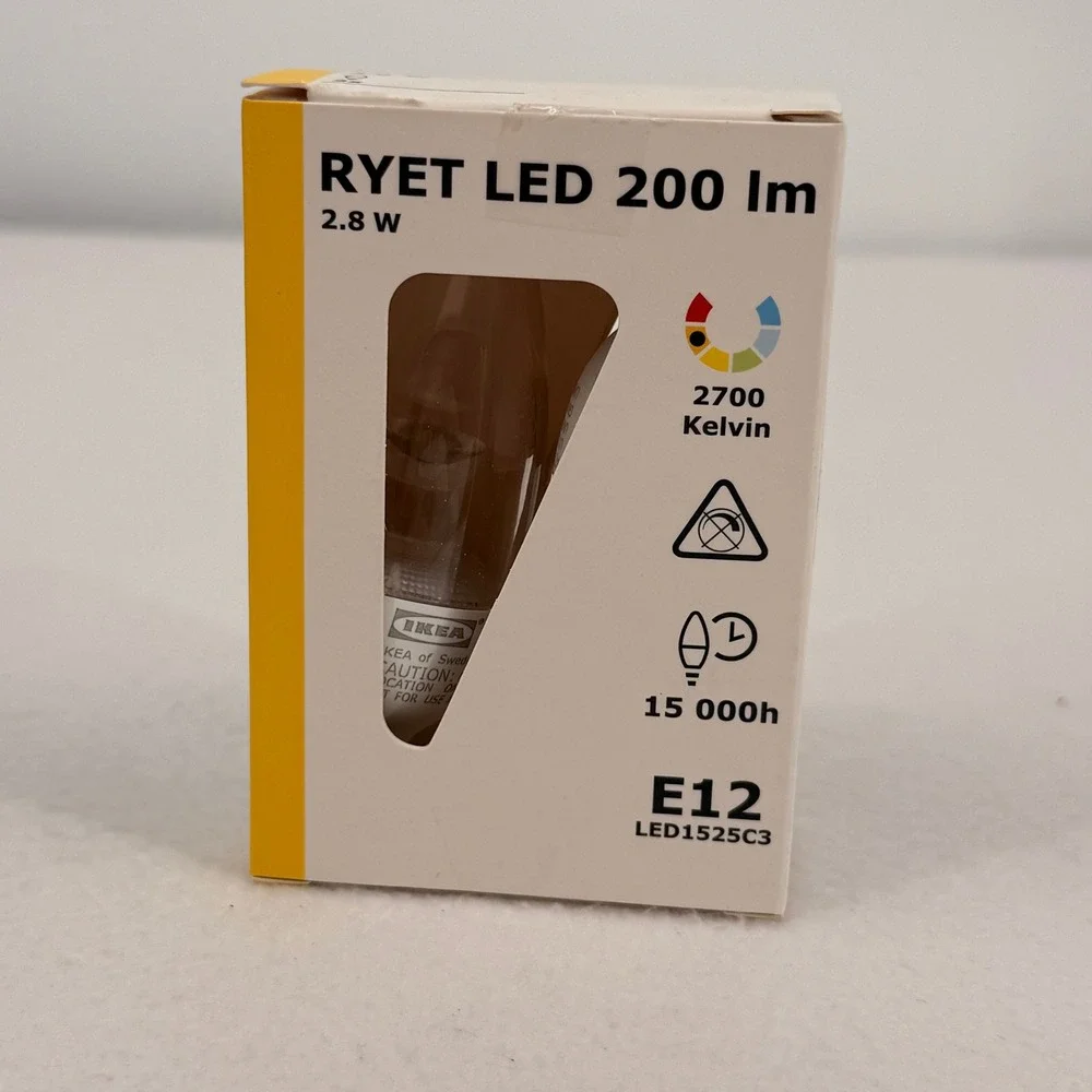 IKEA Ryet LED 200 lm 2.8W E12 Candelabra Light Bulb 2700K Warm White LED1525C3